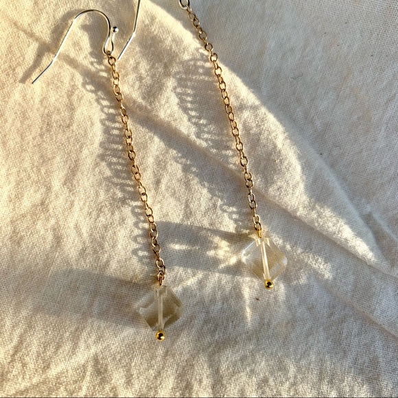 New Cube Crystal Dangle Earrings - Picture 5 of 5